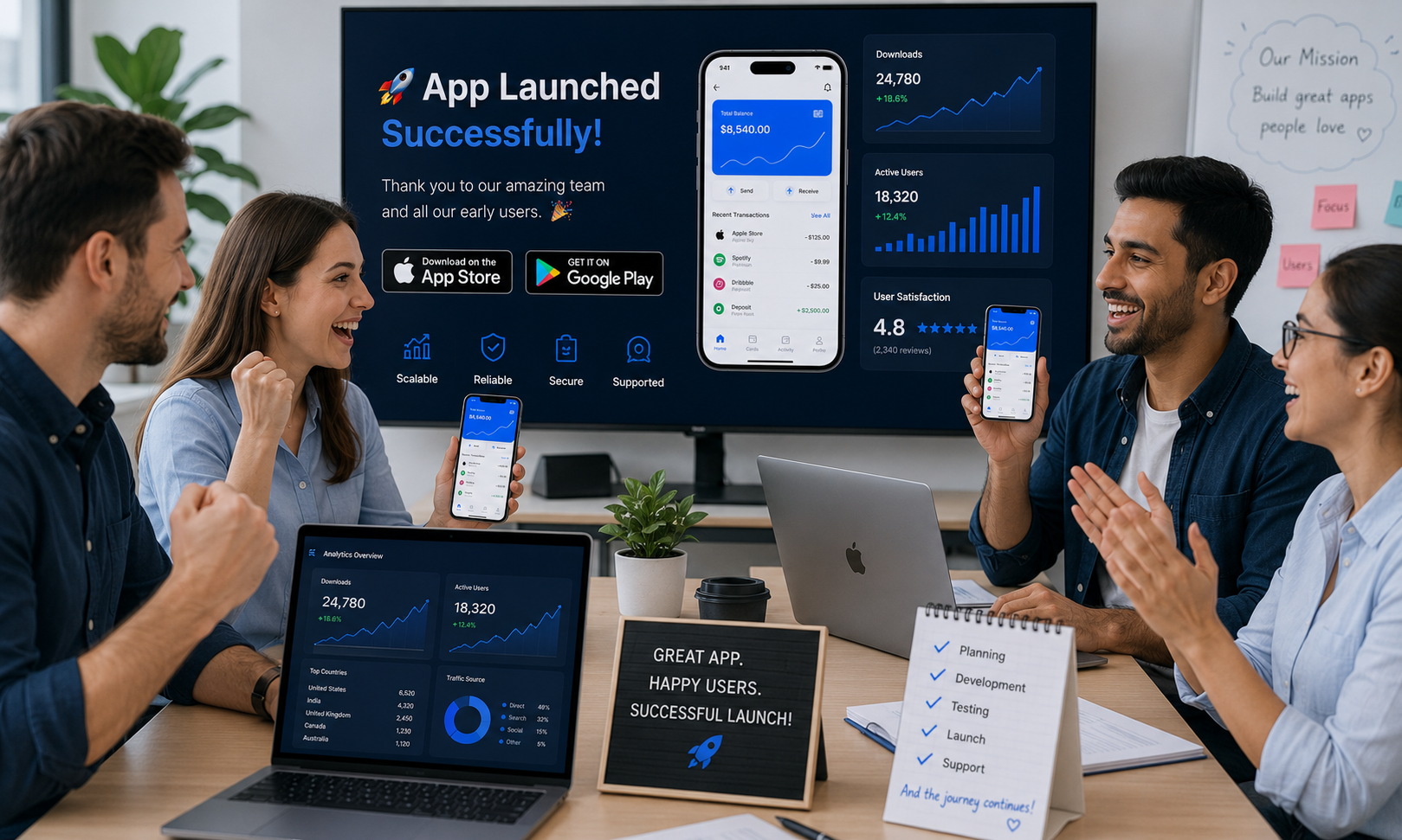 App launch and support